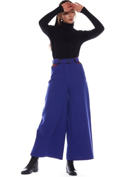 Pazen Saks Geniş Paça Pantolon