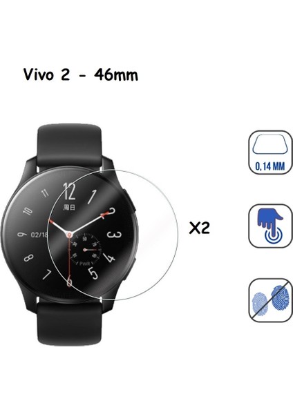 Vivo Watch 2 (46MM) Uyumlu (2 Adet) Ekran Koruyucu Nano Jelatin