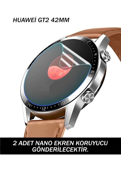 Huawei Watch Gt 2 (42MM) Uyumlu (2 Adet) Ekran Koruyucu Nano Jelatin