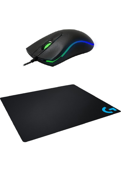 Sm-M9 USB Siyah 3D Optik LED Mouse+Logitech Gaming Oyuncu Mouse Pad