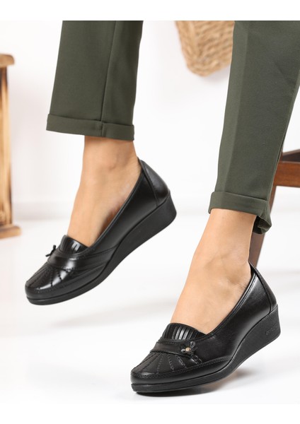 Kadın Ayzen Siyah Anne Babet Ayakkabı Anne Ayakkabısı Günlük Ayakkabı Klasik Ayakkabı Casual modelleri
