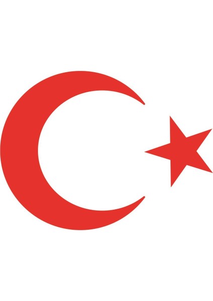 Türk Bayrağı, Ay Yıldız Araba Oto Sticker Kırmızı 10X7,5 cm
