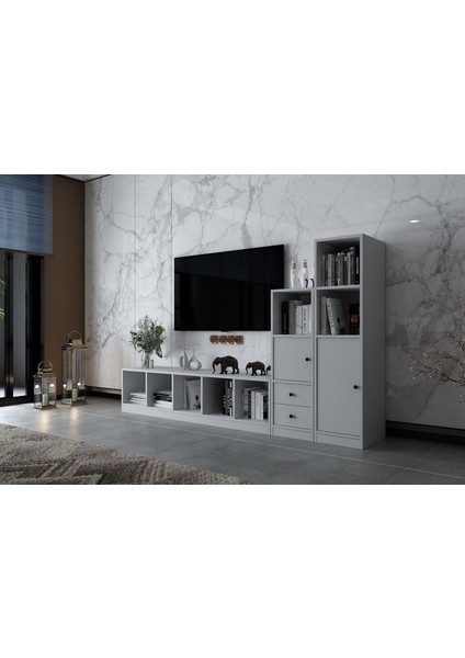 Iki Kapaklı Iki Çekmeceli Tv Ünitesi Beyaz 228 cm TV-1278-Ç fiyatları