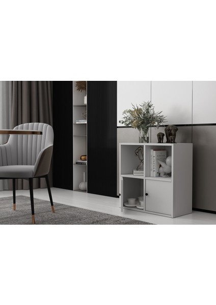 Iki Kapaklı Raflı Beyaz Konsol Çıtasız KNS-1146-Ç modelleri