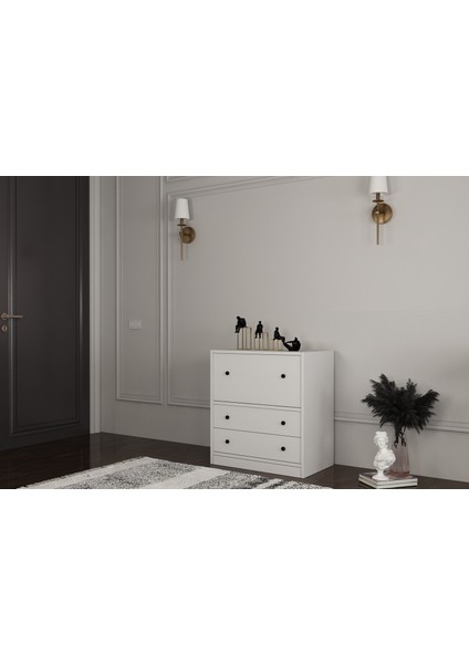 Düşer Kapaklı Iki Çekmeceli Raflı Beyaz Ayakkabılık Çıtasız AYK-1053-Ç fiyatları