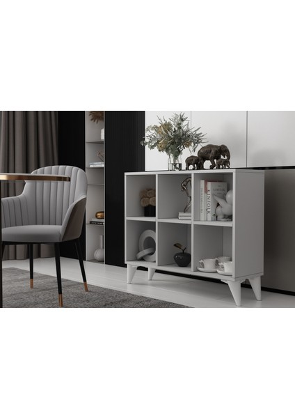 Ayaklı Raflı Beyaz Konsol KNS-1252 fiyatları