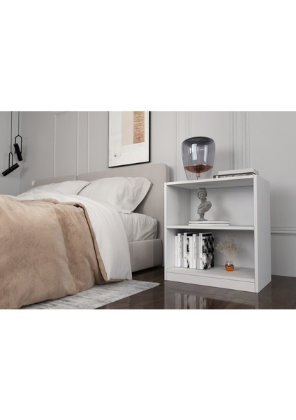 Raflı Beyaz Komodin KMD-1040 fiyatları