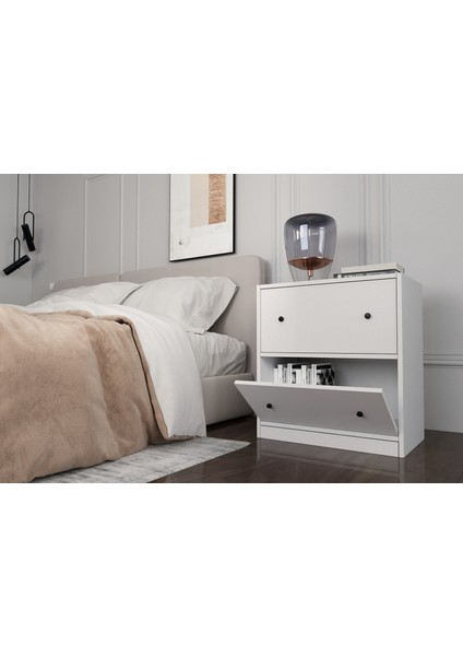 Iki Çekmeceli Beyaz Komodin ÇITALSIZKMD-1043-Ç modelleri