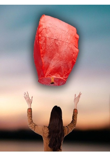 Parti Dilek Feneri, Dilek Balonu Kırmızı - 1 Adet