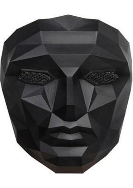 Squid Game Siyah Maske Yönetici Maskesi Kalamar Oyunu Maske Sukuid Game Maske