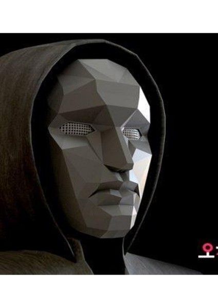 Squid Game Siyah Maske Yönetici Maskesi Kalamar Oyunu Maske Sukuid Game Maske