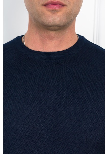 Sıfır Yaka Regular Fit Desenli Erkek Kazak fırsatları