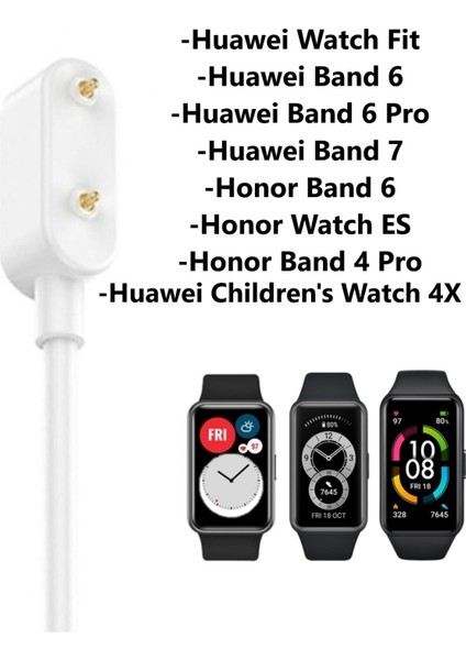 Honor Band 6 ve Honor Band 4 Pro Uyumlu Yüksek Kalite Şarj Kablosu (Beyaz)