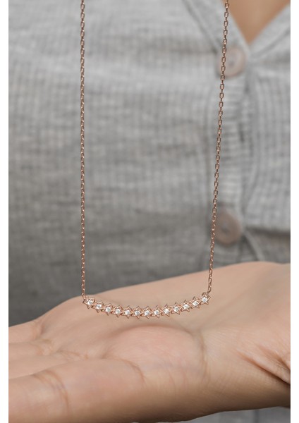 925 Ayar Gümüş Rose Şık Tasarım Minik Yıldız Yolu Kolye fiyatları