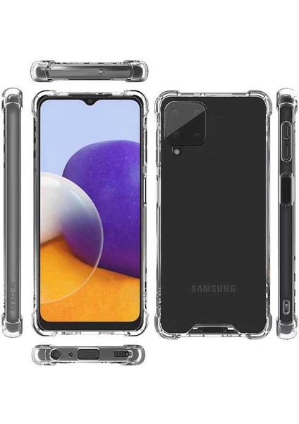 Samsung Galaxy M22 Köşe Korumalı Şeffaf Darbe Emici Telefon Kılıfı