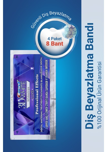 3D White Professıonal Effects Diş Beyazlatma Bandı 8 Bant(4paket)