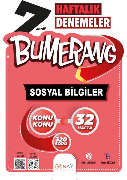 7.Sınıf Bumerang 32 Haftalık Sosyal Bilgiler Denemeleri