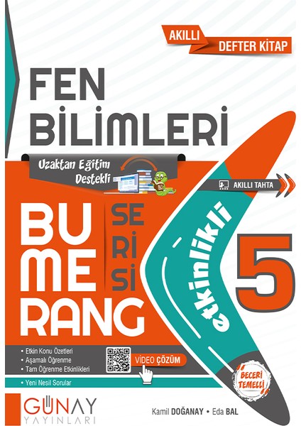 Gün&Ay Yayınları 5. Sınıf Bumerang Fen Bilimleri Akıllı Defter