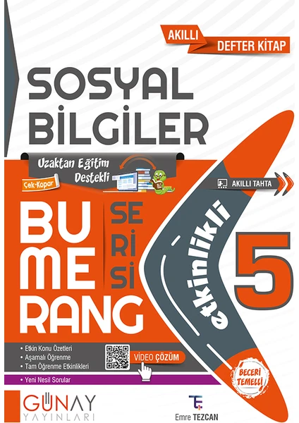 Günay Yayınları Gün&Ay Yayınları 5. Sınıf Bumerang Etkinlikli Sosyal Bilgiler