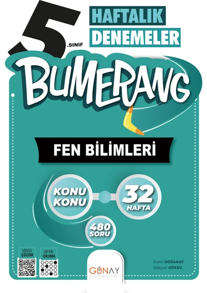 Günay Yayınları 5.Sınıf Bumerang 32 Haftalık Fen Bilimleri Denemeleri