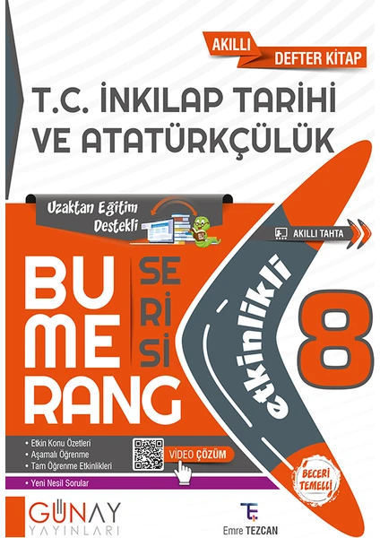 Günay Yayınları Gün&Ay Yayınları 8. Sınıf Bumerang Etkinlikli T.C. İnkılap Tarihi ve Atatürkçülük