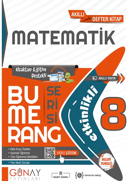 Günay Yayınları Gün&Ay Yayınları 8. Sınıf Bumerang Etkinlikli Kitap Matematik