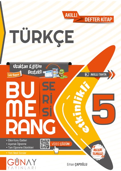 Gün&Ay Yayınları 5. Sınıf Bumerang Etkileşimli Kitap Türkçe