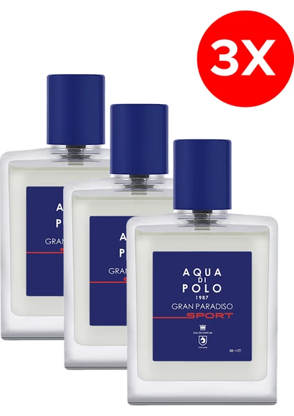 Aqua Di Polo 1987 Gran Paradiso Sport 50 ml Edp 3'lü  Erkek Parfüm Seti STCC021160