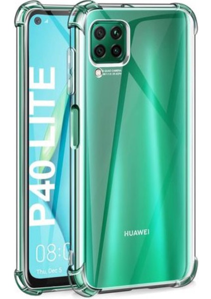 Huawei P40 Lite Kapak Antişok Airbag Köşe Korumalı Silikon Şeffaf Kılıf