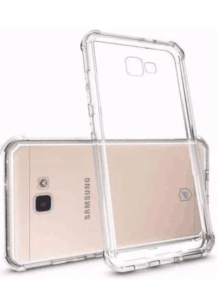 Kzy Samsung Galaxy J7 Prime Kapak Kamera Korumalı Antişok Airbag Köşe Korumalı Silikon Şeffaf Kılıf