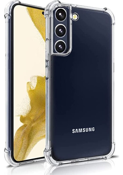 Samsung Galaxy S22 Plus Kapak Kamera Korumalı Antişok Airbag Köşe Korumalı Silikon Şeffaf Kılıf