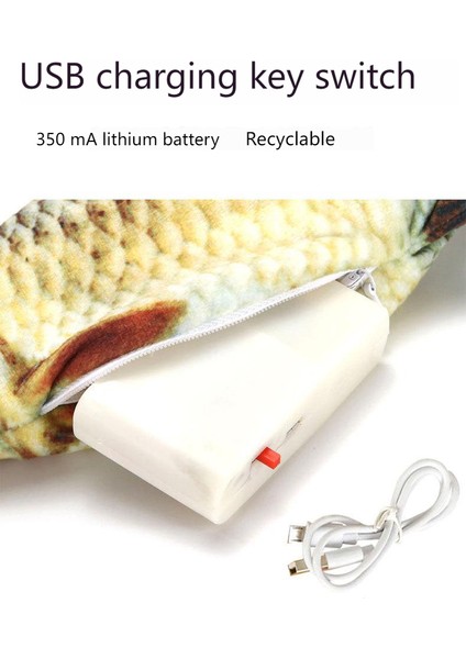 USB Peluş Elektrikli Simülasyon Balık Interaktif Eğlenceli Kedi Oyuncağı (Yurt Dışından)