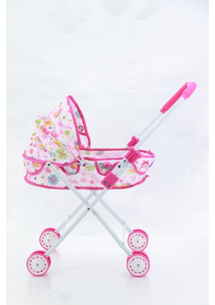 Oyuncak Bebek Arabası Metal Beşikli Tenteli Puset Eğitici Oyuncak Evcilik Oyunu