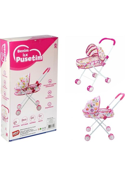 Oyuncak Bebek Arabası Metal Beşikli Tenteli Puset Eğitici Oyuncak Evcilik Oyunu fiyatları