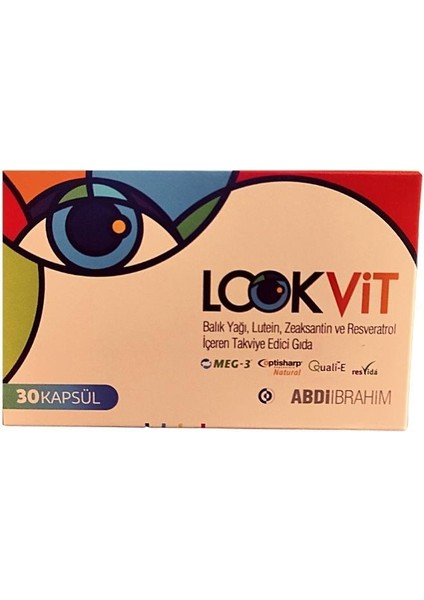 Lookvit Balık Yağı, Lutein, Zeaksantin ve Resveratrol Içeren Kapsül Takviye Edici Gıda 30 Kapsül