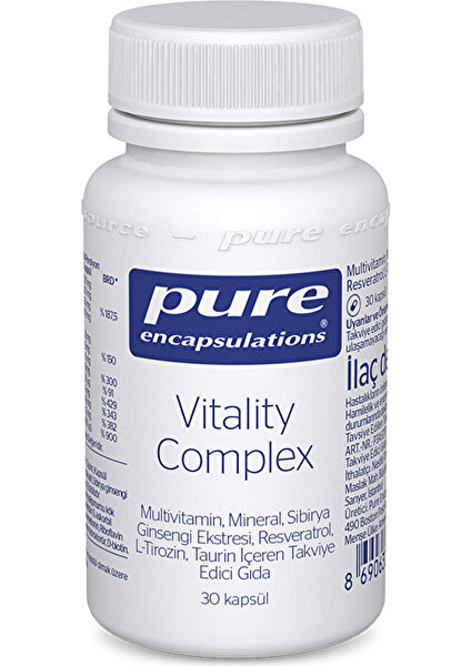 Pure Encapsulations Vitality Complex 30 Kapsül