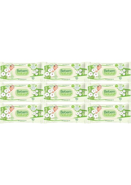 Islak Bebek Mendili Narin Dokunuş 90 Yaprak Plastik Kapaklı 9 Lu Set 810 Yaprak