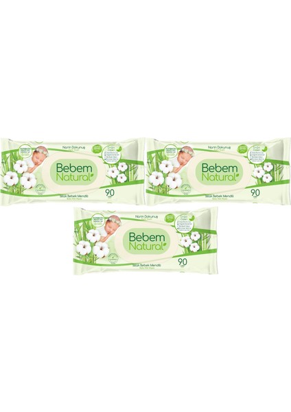 Islak Bebek Mendili Narin Dokunuş 90 Yaprak Plastik Kapaklı 3 Lü Set 270 Yaprak