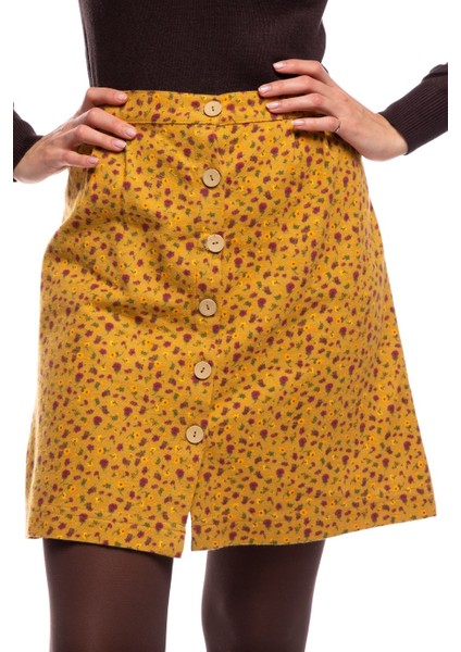 Pazen Hardal Çıtır Desen Kısa Etek fiyatları