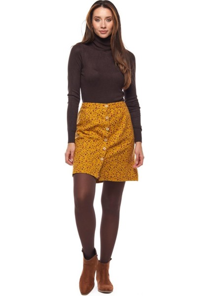 Pazen Hardal Çıtır Desen Kısa Etek fırsatları