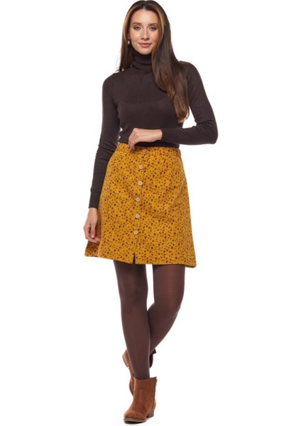 Pazen Hardal Çıtır Desen Kısa Etek indirimleri