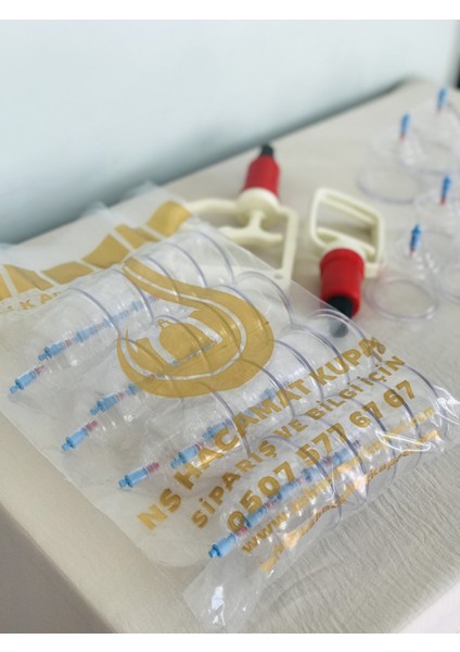 100 7 cm Adet Hacamat Kupası & 1 Adet Hacamat Pompası