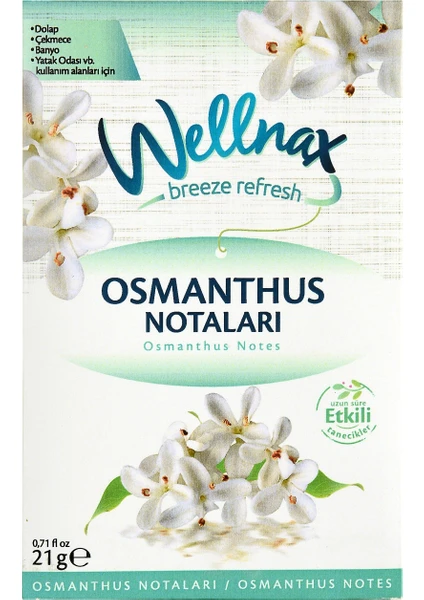 Wellnax Breeze Refresh Dolap ve Çekmece Kokusu Osmanthus Notaları Kesesi X1