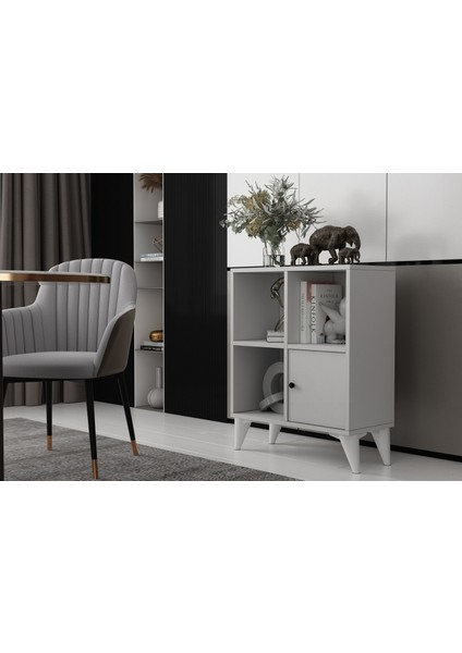 Ayaklı Kapaklı Raflı Beyaz Konsol Çıtasız KNS-1245-Ç fiyatları
