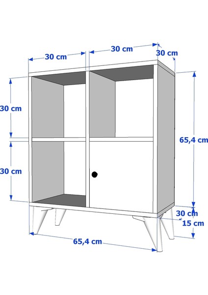Ayaklı Kapaklı Raflı Beyaz Konsol Çıtasız KNS-1245-Ç fırsatları