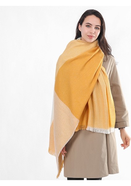 Kadın Buğday Kulak Ekose Taklit Kaşmir Şal Sıcak Dokuma Püskül Şal (Yurt Dışından) fiyatları