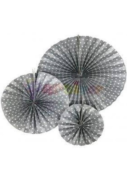 3 Adet Gümüş Yelpaze Süs