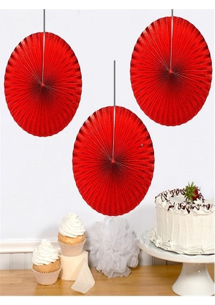 Kırmızı 3 Adet Yelpaze Süs fiyatları
