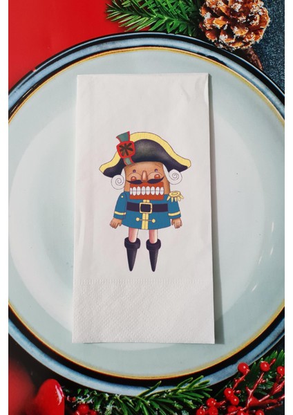 Komik Kurşun Asker Tasarım Yılbaşı Sunum Peçetesi