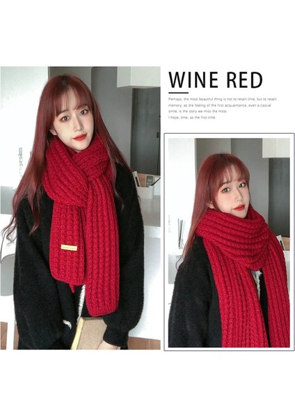 Eşarp Kalınlaştırılmış Sıcak Yün Örme Çift Şal (Yurt Dışından) indirimleri